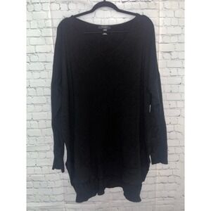 Love Ryan Los Angeles 3X Black V-Neck Long Sleeve Tunic Top Plus Size